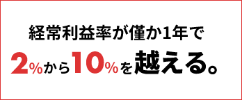 経常利益率が1年で2%から10%を超える